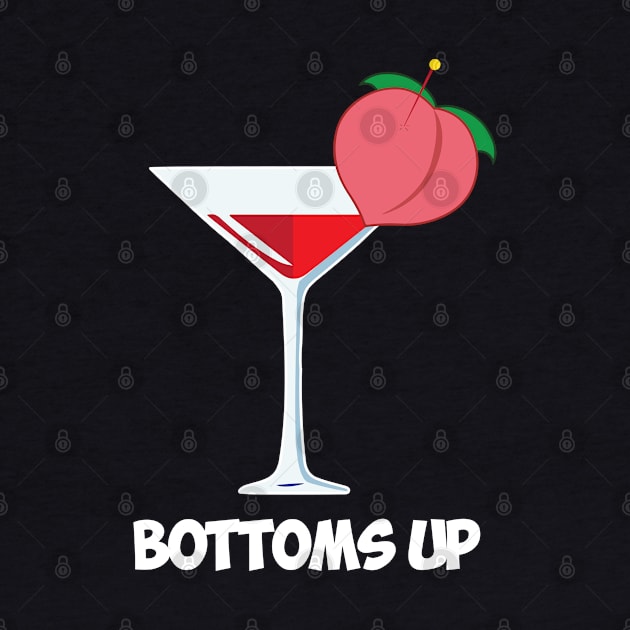 Bottums up! Peaches Drinking Pun by alltheprints